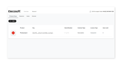 Customer Account Portal - Product Keys Screenshot